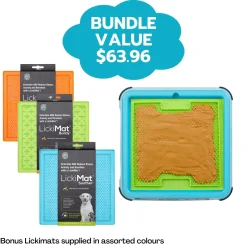 Lickimat Outdoor Keeper Bundle Ant-Proof Slow Dog Feeder with 3 Bonus s Clearance