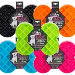 Slodog Lickimat No Gulp Bone-Shaped Slow Food Bowl for Dogs - For Small Dogs +BONUS TREATS Clearance