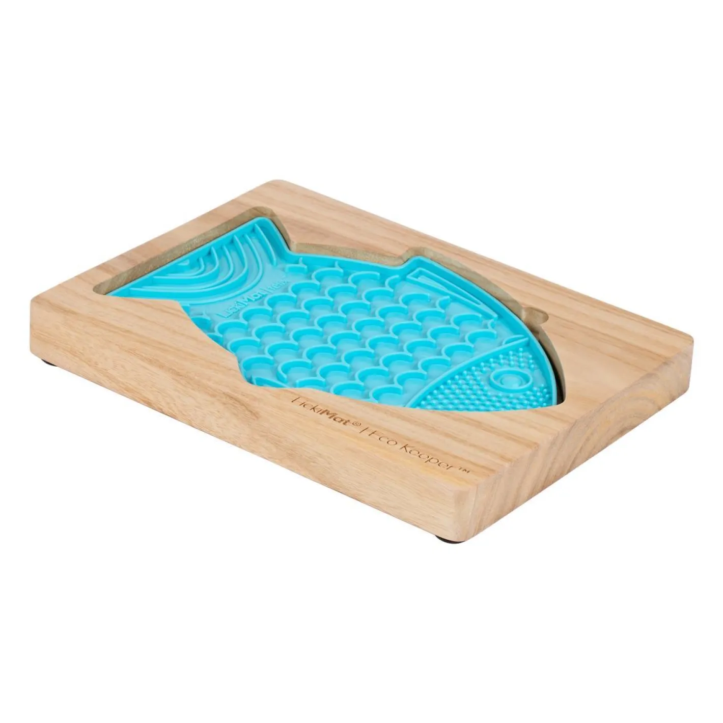 Lickimat Wooden Eco Slow Feeder Keeper - For Fish Shaped Lick Mats Fashion