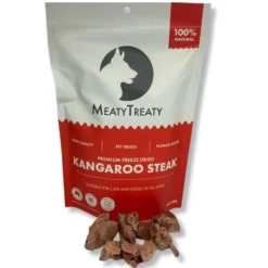Meaty Treaty Freeze Dried Australilan Kangaroo Steak Cat & Dog Treats 80g Fashion