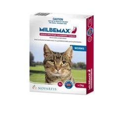 Milbemax All Wormer Beef-Flavoured Tablet for Large Cats over 2kg - 2-Pack New