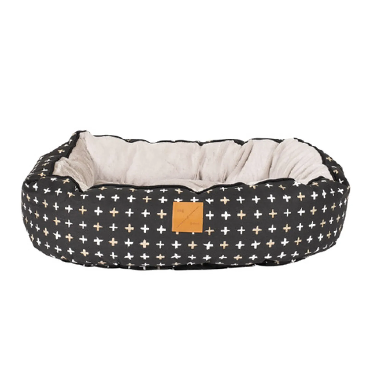 Mog and Bone Mog & Bone 4 Seasons Reversible Dog Bed - Black Metallic Cross Hot