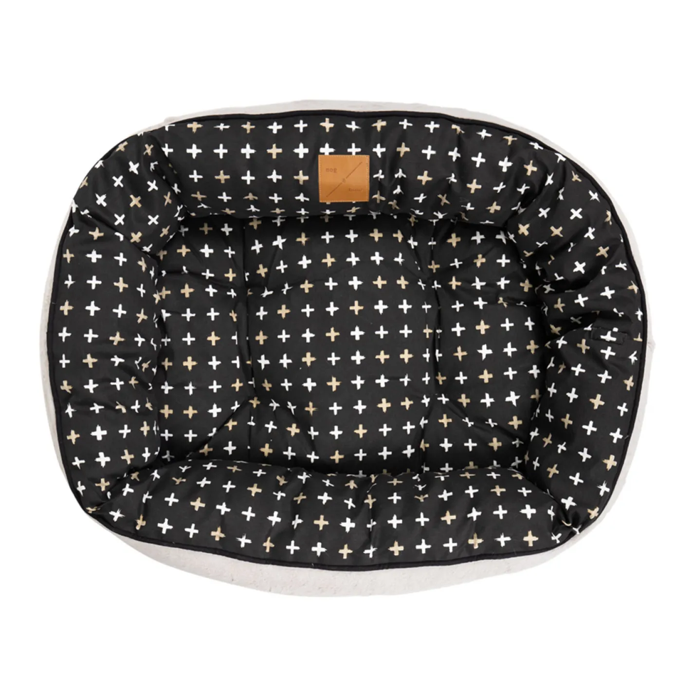 Mog and Bone Mog & Bone 4 Seasons Reversible Dog Bed - Black Metallic Cross Hot