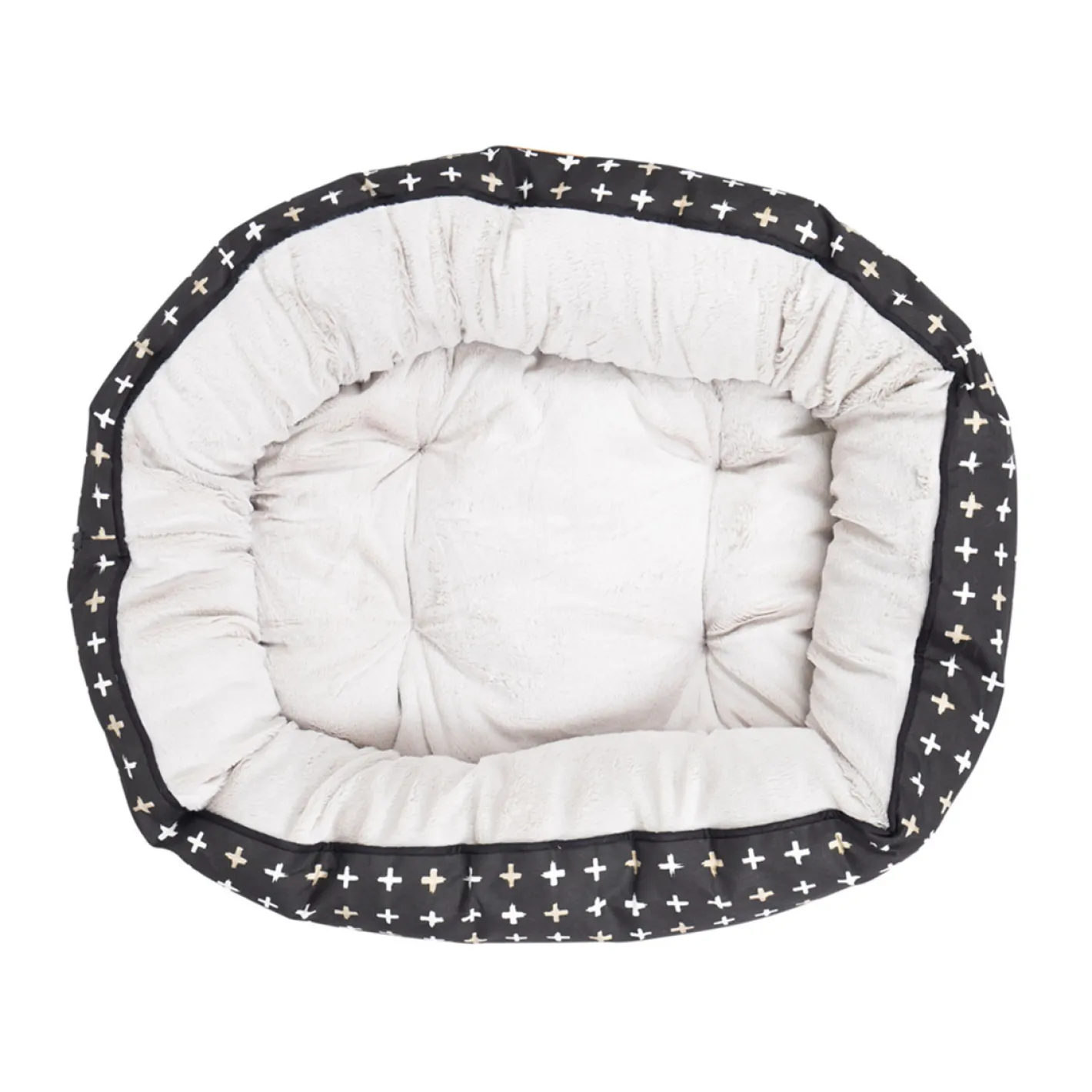 Mog and Bone Mog & Bone 4 Seasons Reversible Dog Bed - Black Metallic Cross Hot