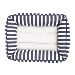 Mog and Bone Mog & Bone Bolster Dog Bed - Navy Hamptons Stripe Outlet