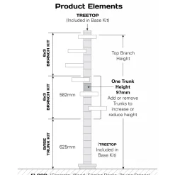 Monkee Tree - The Scalable Cat Climbing Ladder 12 Trunk Starter Pack Outlet