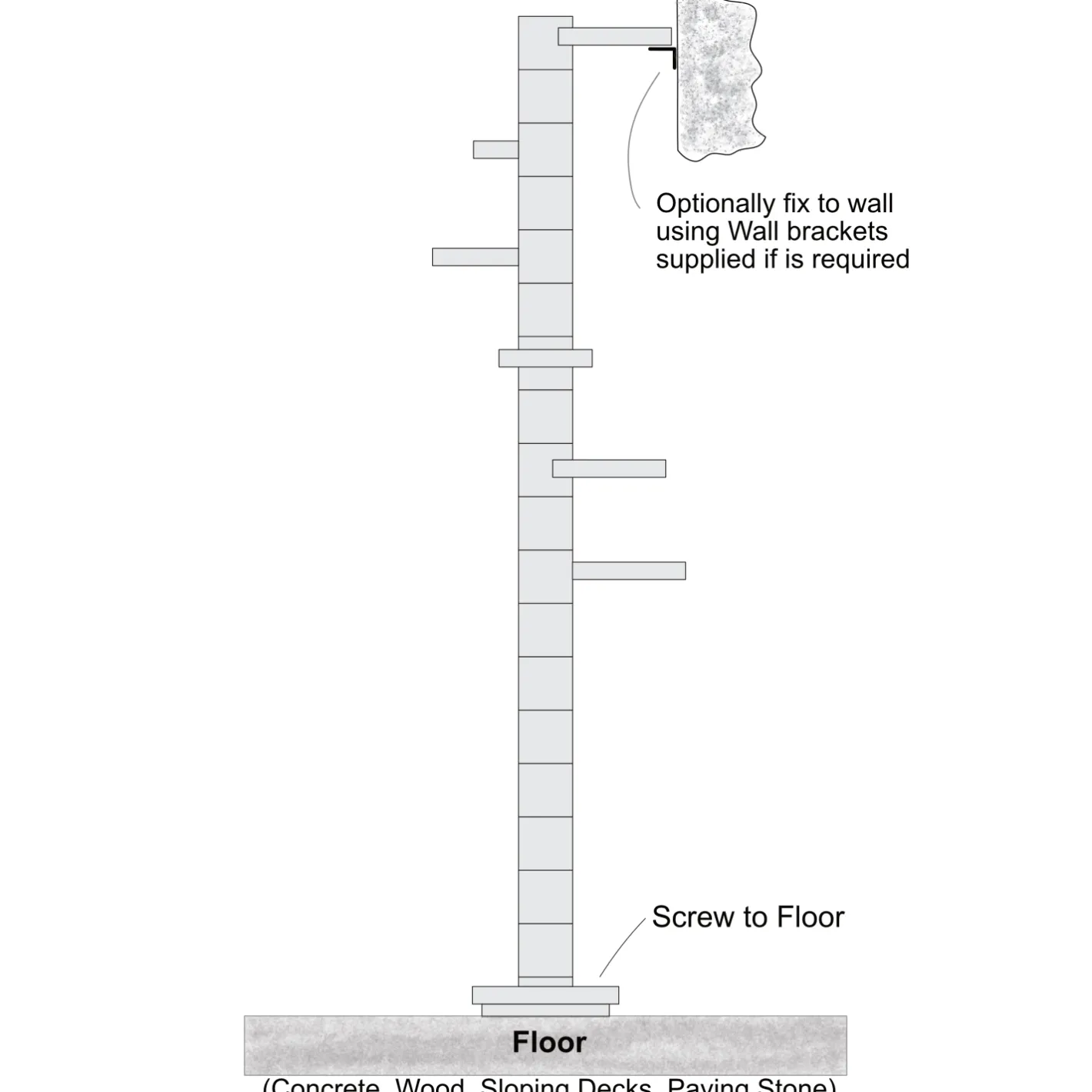 Monkee Tree - The Scalable Cat Climbing Ladder 12 Trunk Starter Pack in BLACK Outlet