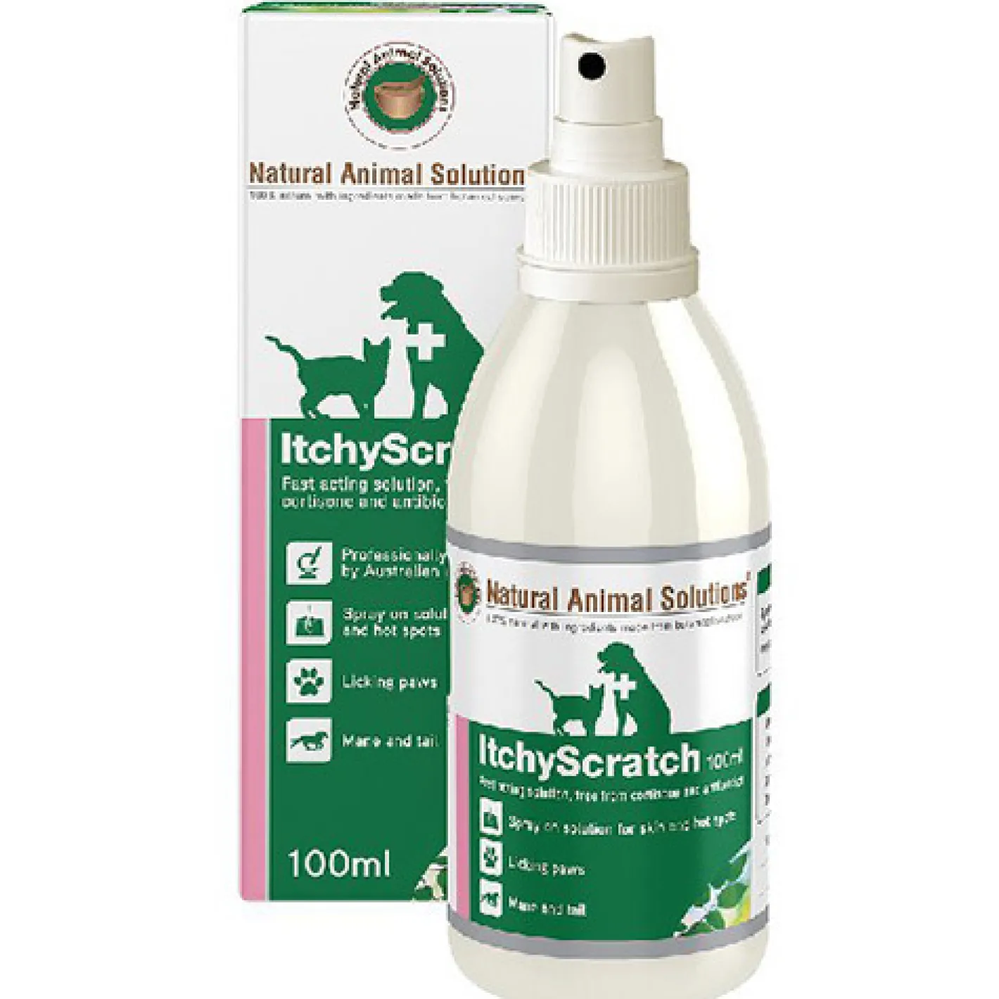 Natural Animal Solutions Itchy Scratch Skin Treatment for Cats & Dogs - 100ml Outlet