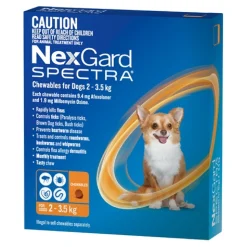 Nexgard Spectra Flea, Tick, Heart & All-Wormer Chew for Dogs 2-3.5kg Fashion