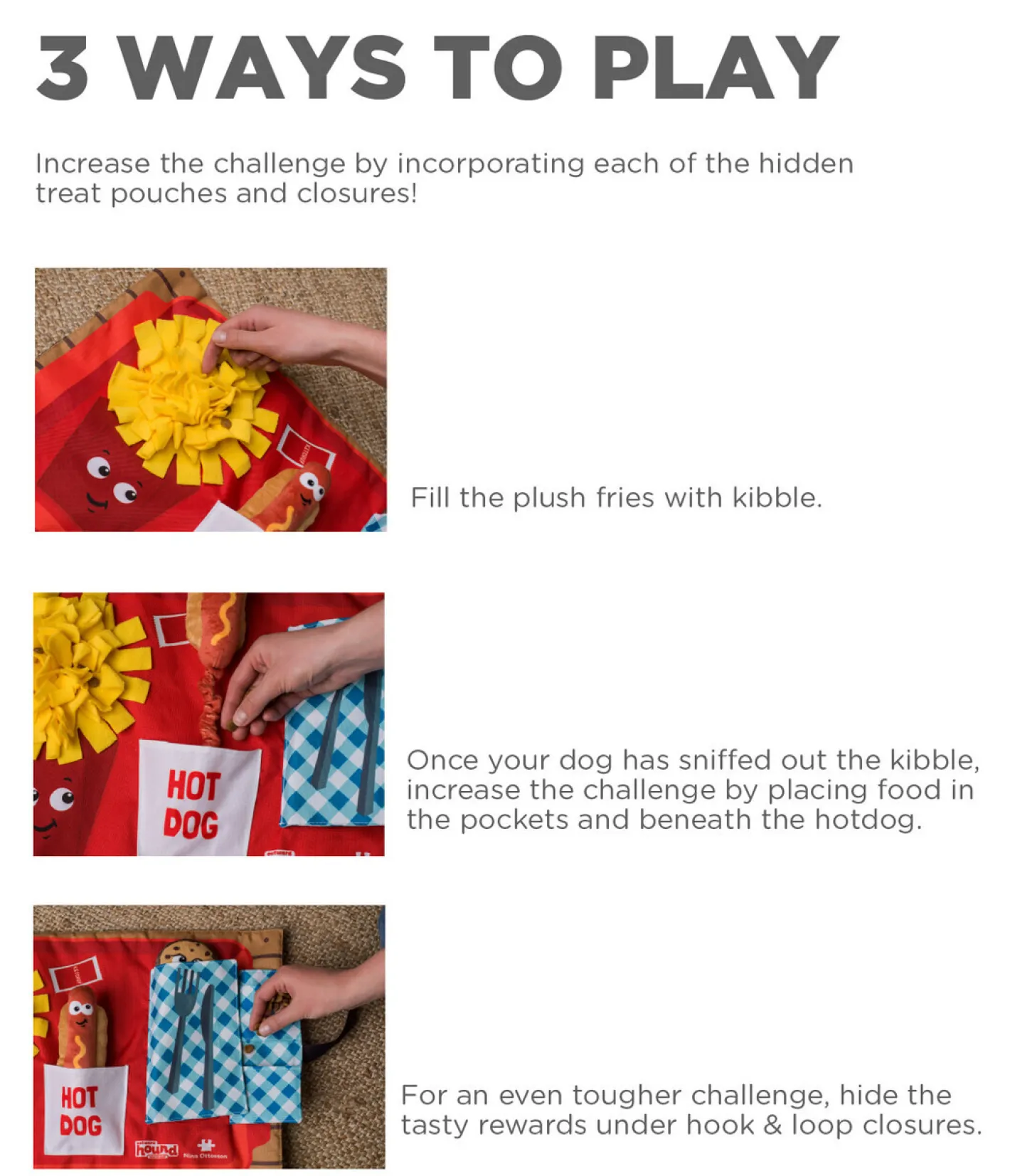 Nina Ottosson Interactive Snuffle Activity Puzzle Mat for Dogs - Fast Food Fashion