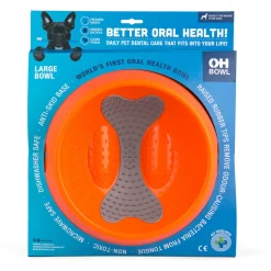 Lickimat Oh Bowl Slow Food Tongue Cleaning Dog Food Bowl - Orange Clearance