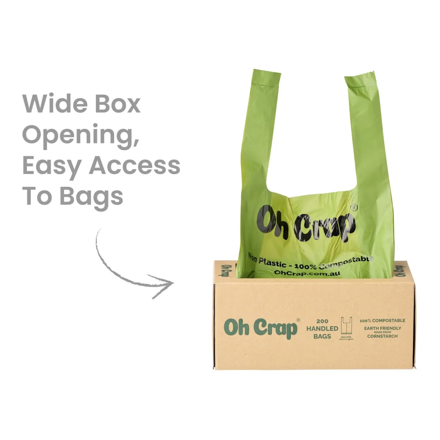 Oh Crap Compostable Dog Poop Bags with Handles - Roll of 200 Bags Hot