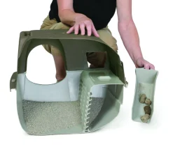 Omega Paw Roll n Clean Easy Clean Covered Cat Litter Box New