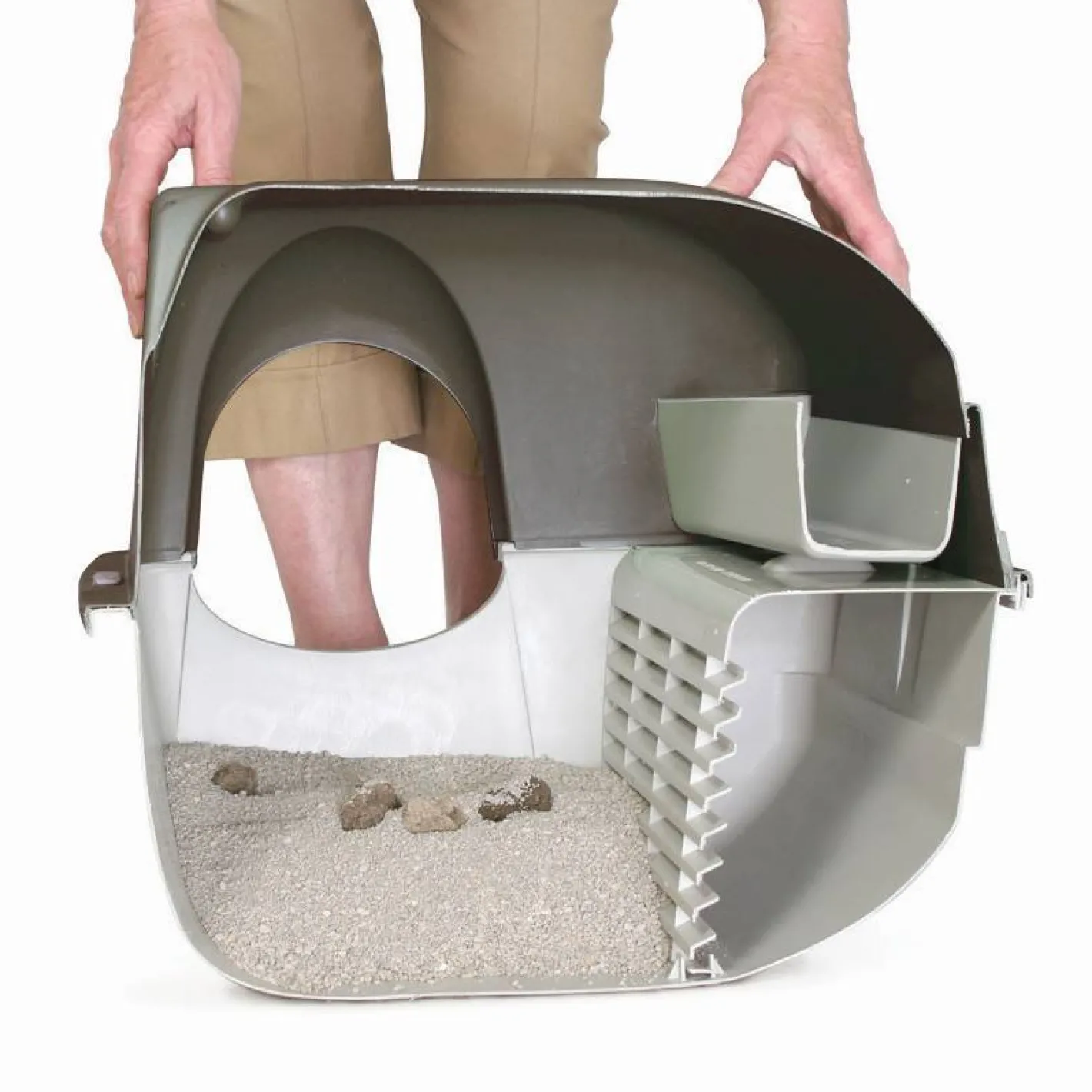 Omega Paw Roll n Clean Easy Clean Covered Cat Litter Box New