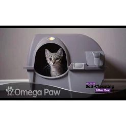Omega Paw Roll n Clean Easy Clean Covered Cat Litter Box New