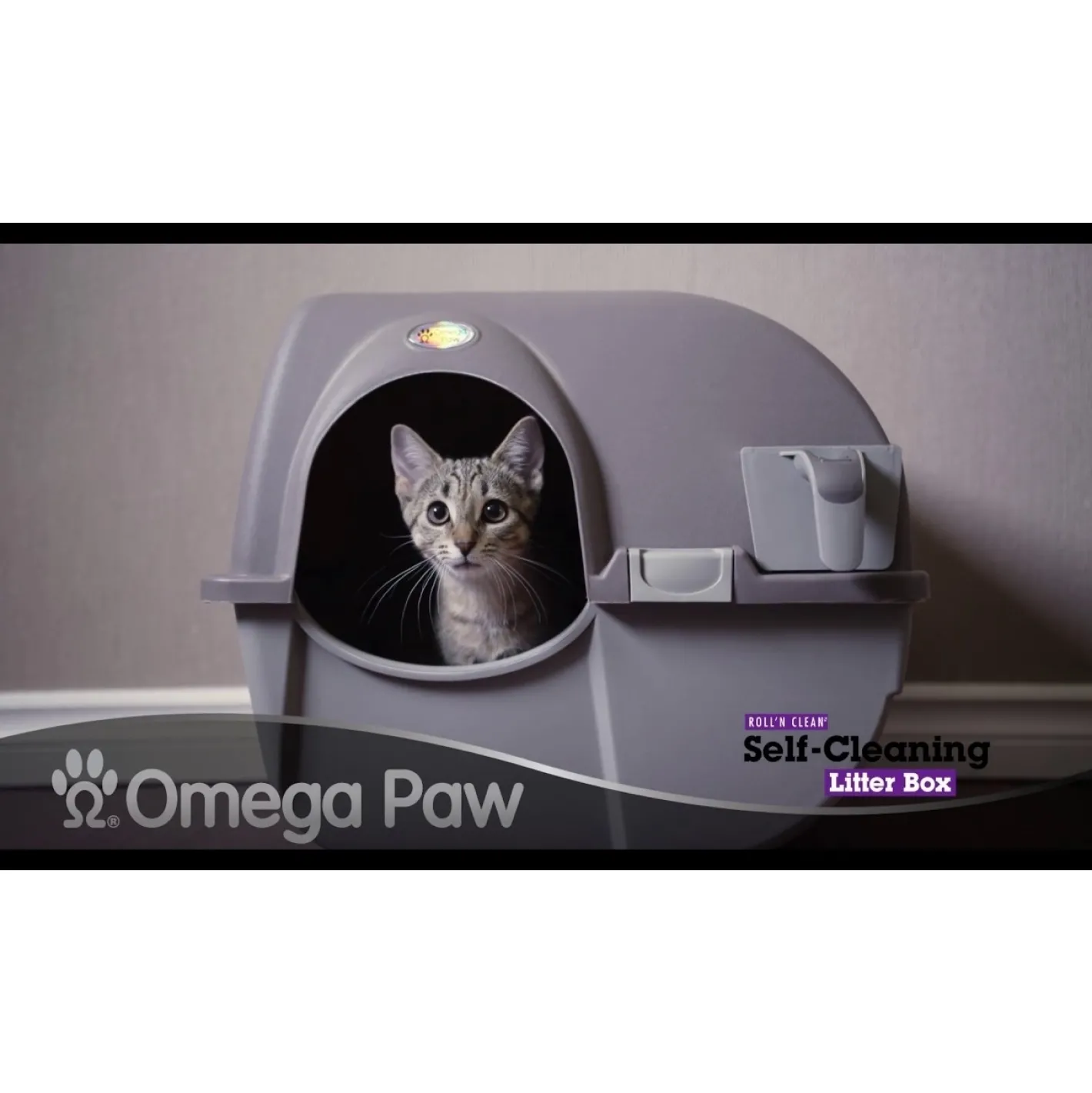 Omega Paw Roll n Clean Easy Clean Covered Cat Litter Box New