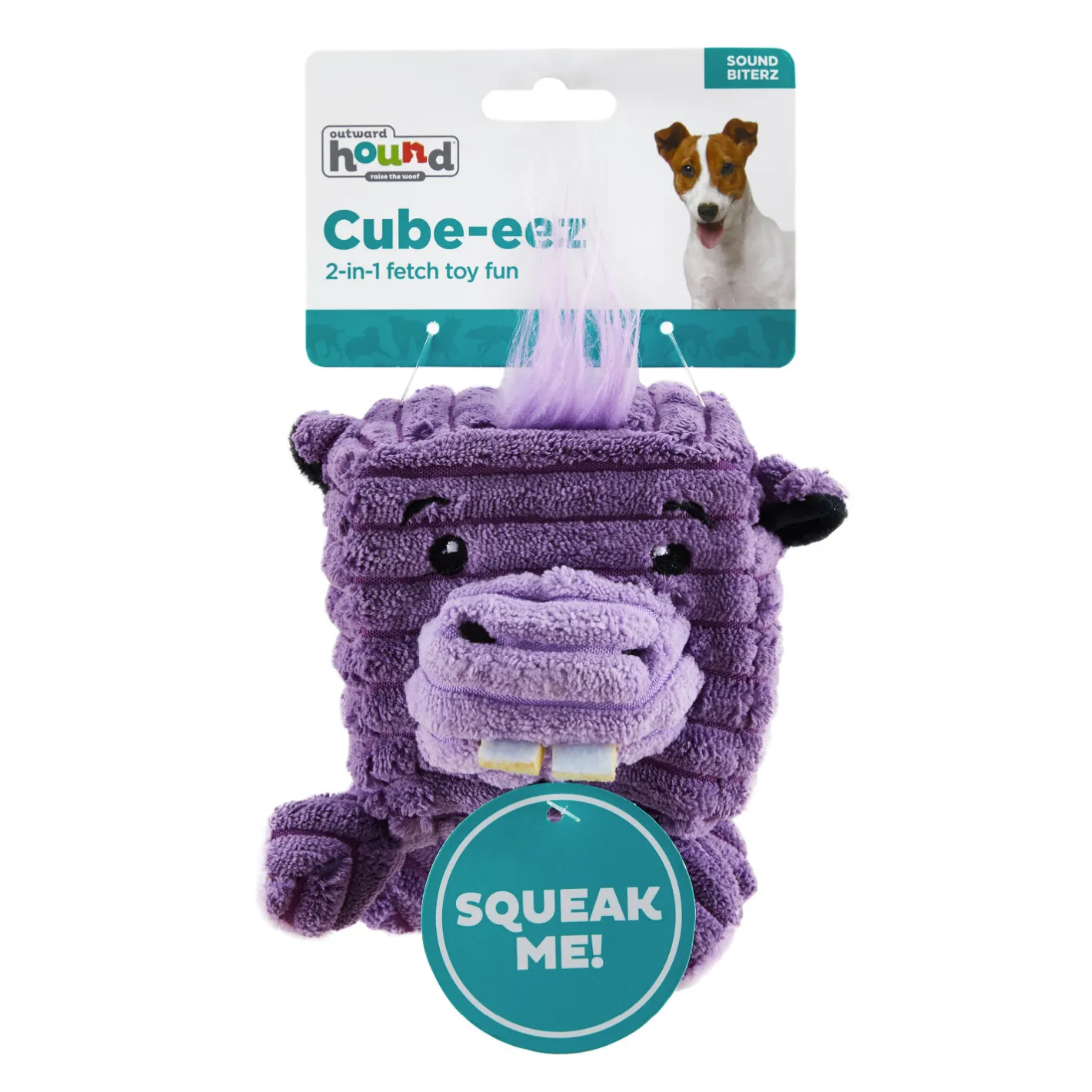 Outward Hound Cube-Eez 2-in-1 Squeaker Dog Toy - Hippo Discount