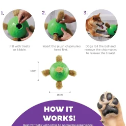 Outward Hound Dog Snuffle N' Treat Ball Puzzle with 6 Plush Chipmunks Online