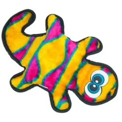 Outward Hound Invincibles Plush Low Stuffing Squeaker Dog Toy - Orange & Pink Gecko Online