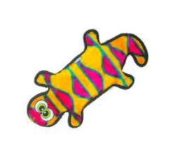 Outward Hound Invincibles Plush Low Stuffing Squeaker Dog Toy - Orange & Pink Gecko Online