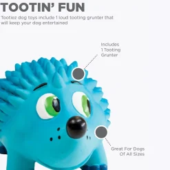 Outward Hound Tootiez Latex Rubber Grunter Dog Toy - Large Hedgehog Hot