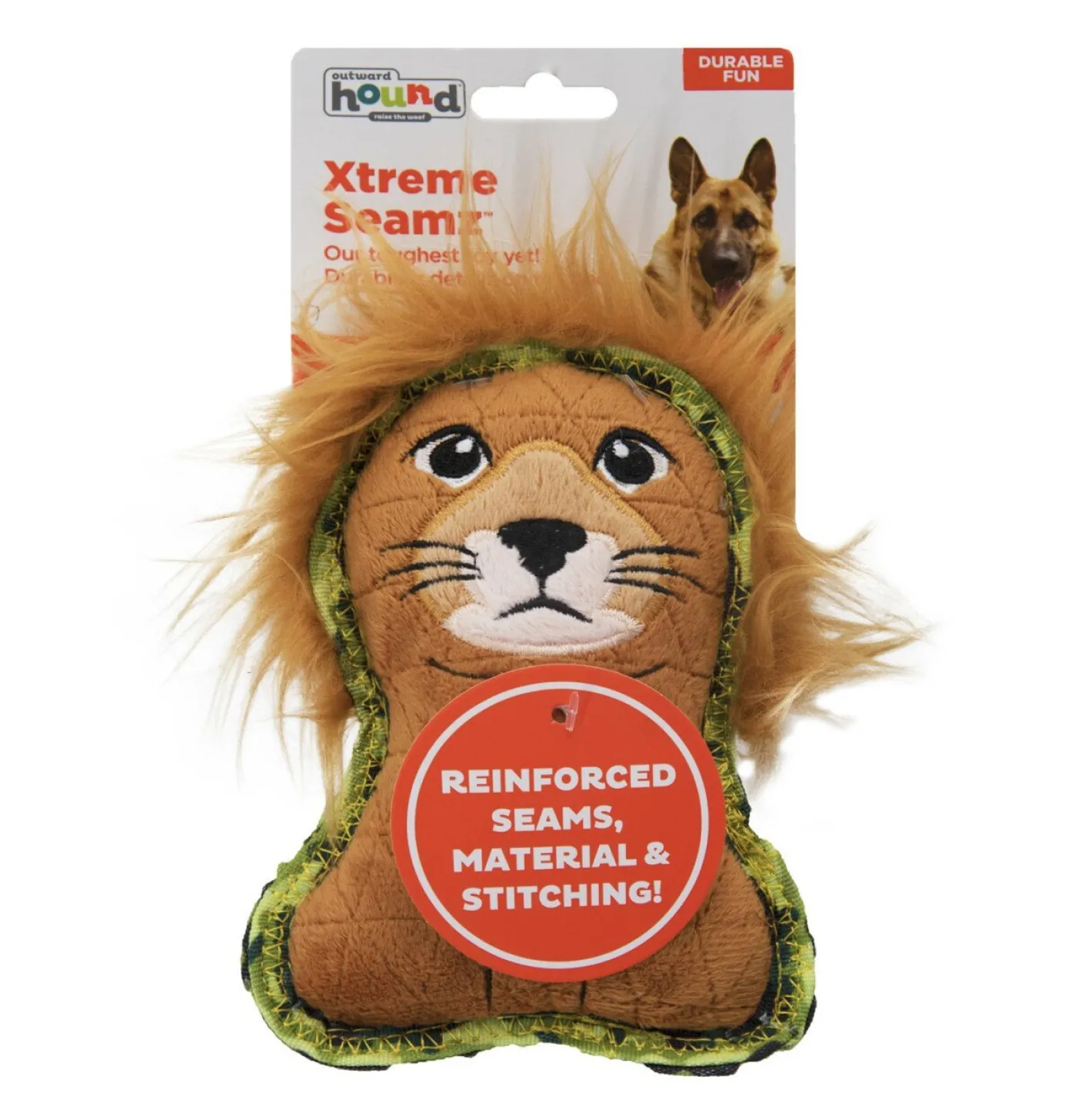 Outward Hound Xtreme Seamz Squeaker Dog Toy - Lion Online