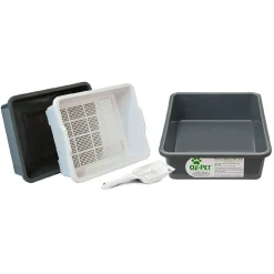 Oz Pet Cat Litter System - Sifter Set with Bonus Litter & Scoop - Charcoal Outlet