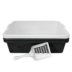 Oz Pet Cat Litter System - Sifter Set with Bonus Litter & Scoop - Charcoal Outlet