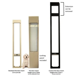 Patiolink Sliding Door Pet Panel Insert & Flap + Locking Bracket for Doors Fashion