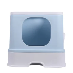 iDS PaWz Cat Litter Box Fully Enclosed Kitty Toilet Trapping Odour Control Basin - Blue New