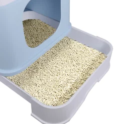 iDS PaWz Cat Litter Box Fully Enclosed Kitty Toilet Trapping Odour Control Basin - Blue New