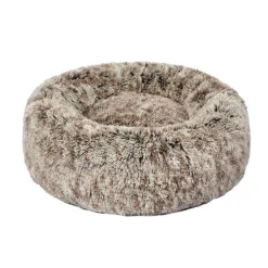 iDS Pet Bed Cat Dog Donut Nest Calming Mat Soft Plush Kennel - Brown Discount