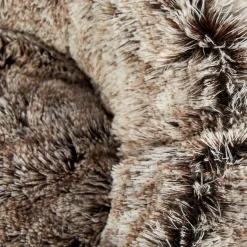 iDS Pet Bed Cat Dog Donut Nest Calming Mat Soft Plush Kennel - Brown Discount