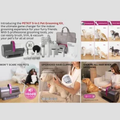 Petkit AirClipper 5-in-1 Pet Grooming Kit - Brushing, Trimming and Vacuum New