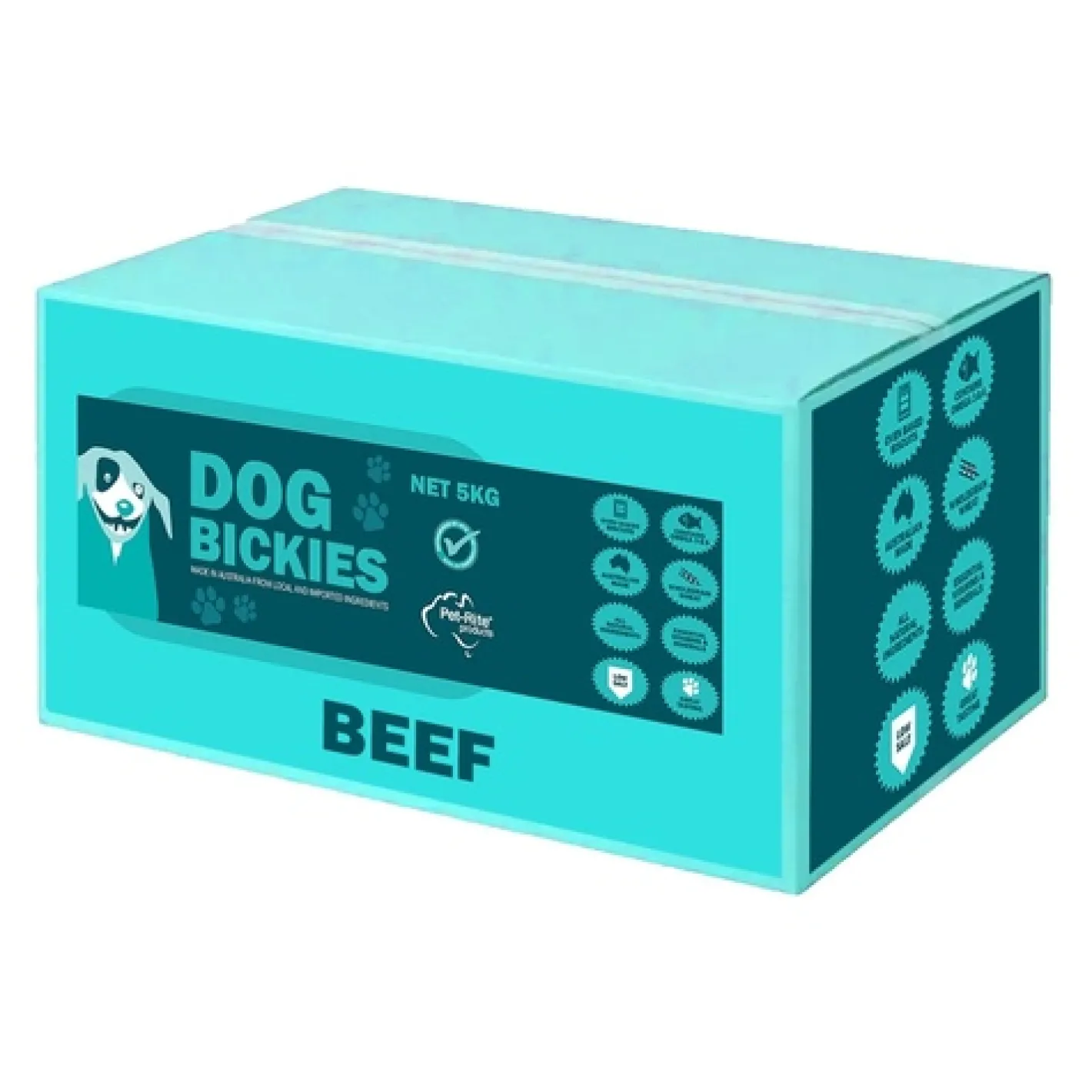 Pet-Rite Petrite Australian Beef Bickies Dog Biscuits - 5kg Bulk Box New