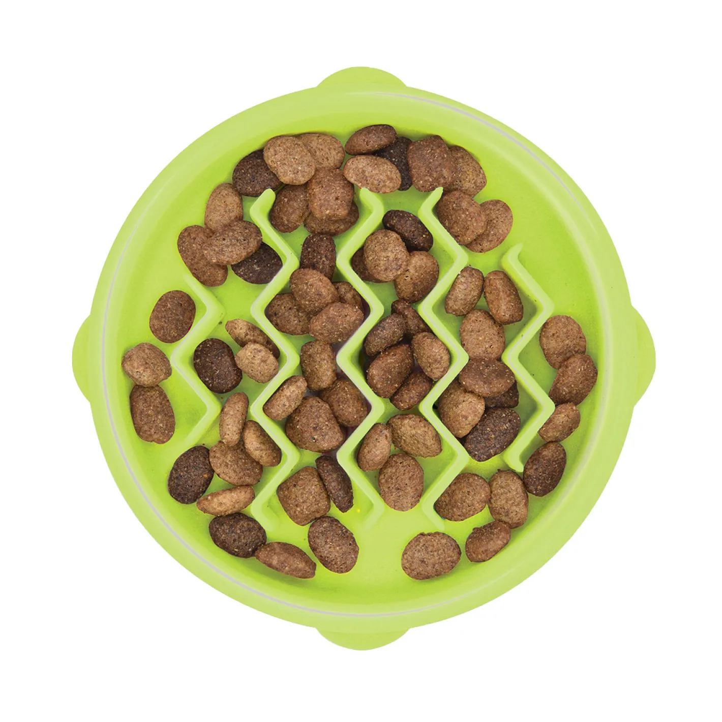 Petstages Cat Fun Feeder Green Wave Slow Food Bowl for Cats - Green Clearance