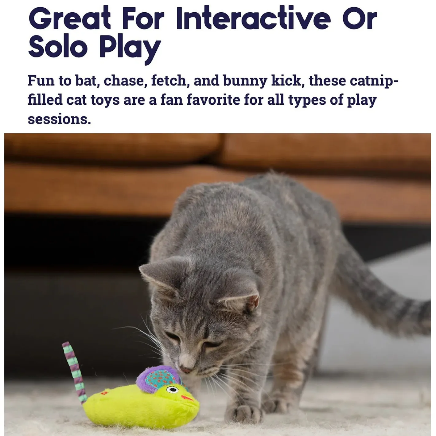 Petstages Green Magic Mightie Mouse Catnip Infused Kickeroo Cat Toy Hot