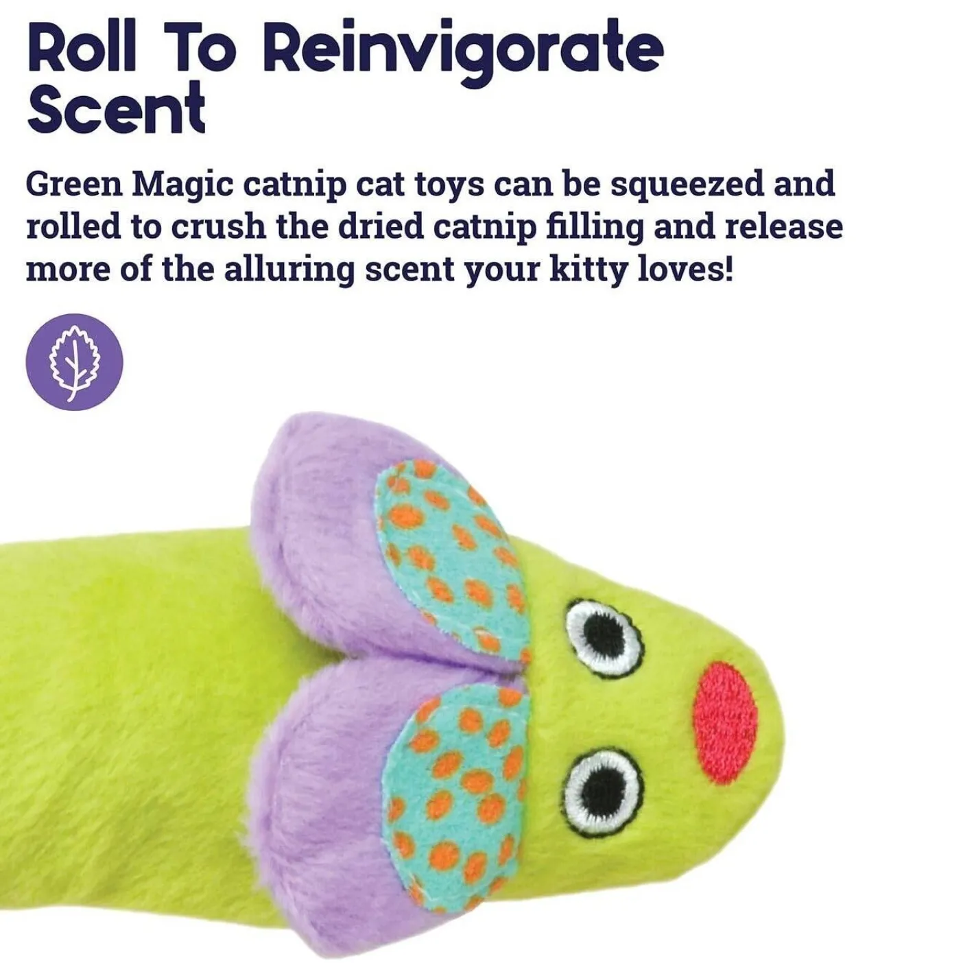 Petstages Green Magic Mightie Mouse Catnip Infused Kickeroo Cat Toy Hot