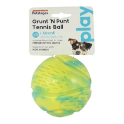 Petstages Grunt N Punt Tennis Ball Fetch Dog Toy Fashion