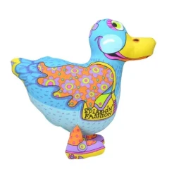 Petstages Madcap Splashin Fashion Duck Plush Squeaker Canvas Dog Toy Fashion