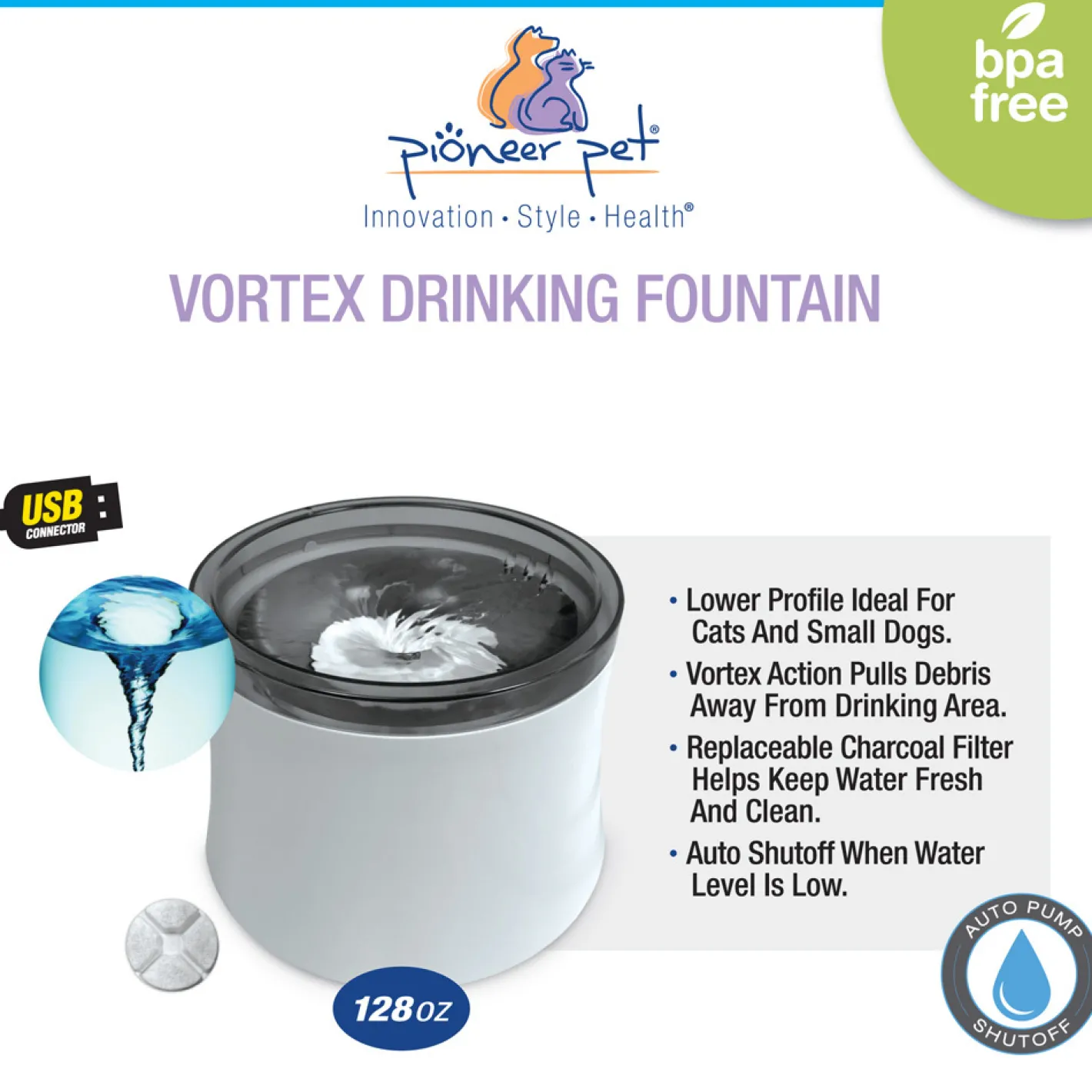 Pioneer Pet Vortex Filtered Water Fountain for Cats & Dogs 3.7 Litres Online