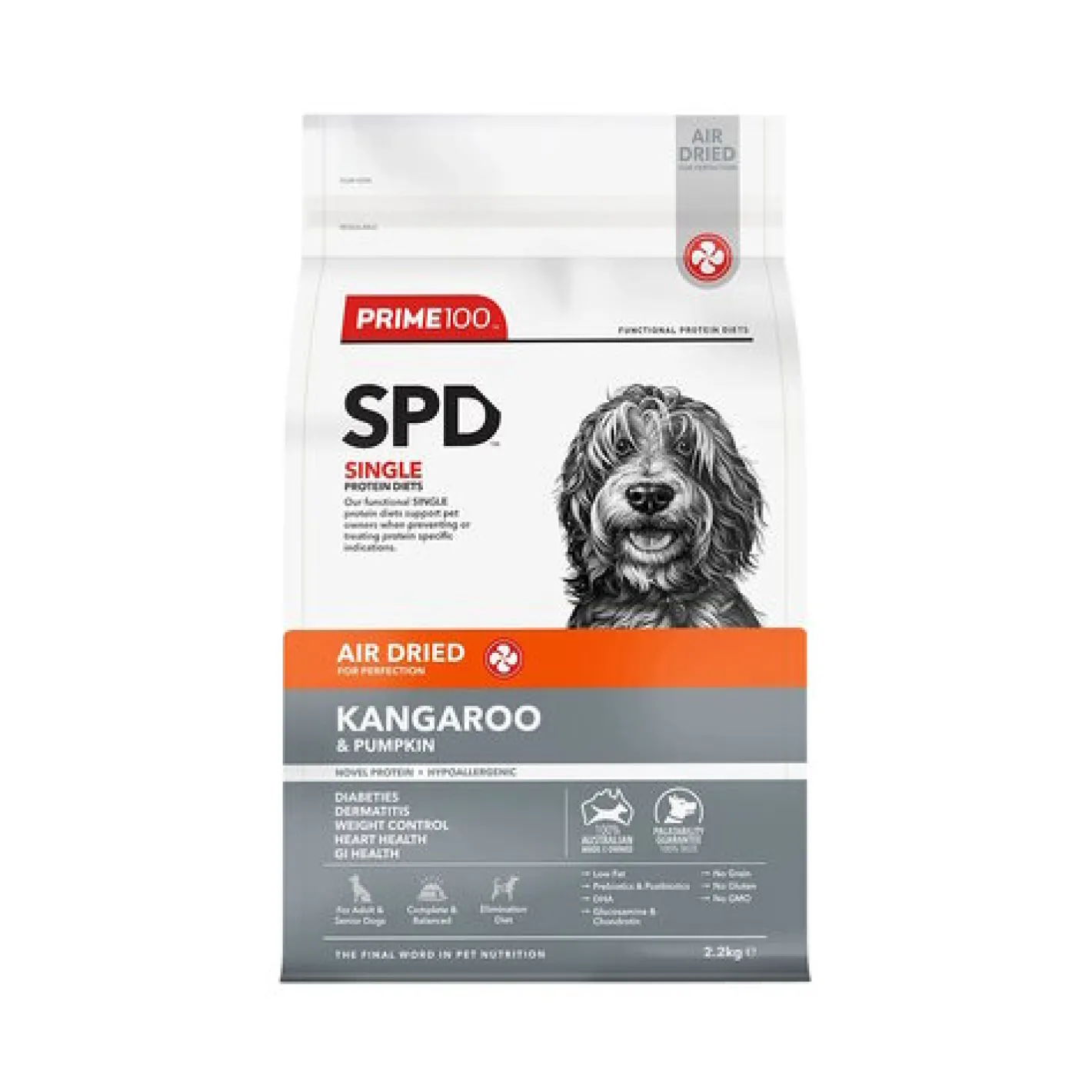 Prime100 SPD Air Dried Dog Food Single Protein Kangaroo & Pumpkin Sale