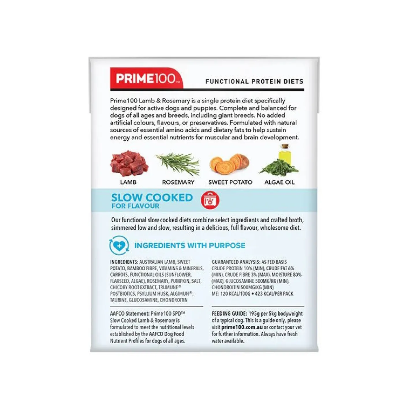 Prime100 SPD Slow Cooked Dog Food Single Protein Lamb & Rosemary 12 x 354g Outlet