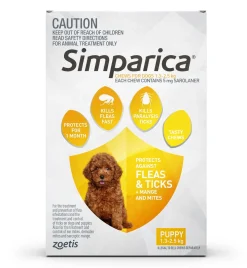 Simparica Monthly Flea & Tick Tablets for Dogs 3-Pack - Choose your size Discount
