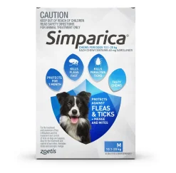 Simparica Monthly Flea & Tick Tablets for Dogs 3-Pack - Choose your size Discount
