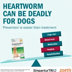 Simparica Trio Flea, Tick & Heartworm Chew for Medium Dogs 10.1-20kg Fashion