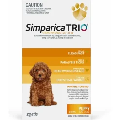 Simparica Trio Flea, Tick & Heartworm Chew for Puppy Dogs 1.3-2.5kg - 3-Pack Discount