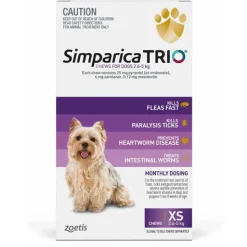 Simparica Trio Flea, Tick & Heartworm Chew for Puppy Dogs 2.6-5kg - 3-Pack Online