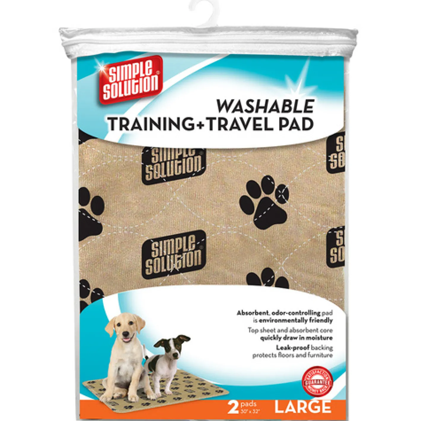 Simple Solution Washable Reusable Leak-Proof Training & Travel Wee Pad - 2 Pads Clearance
