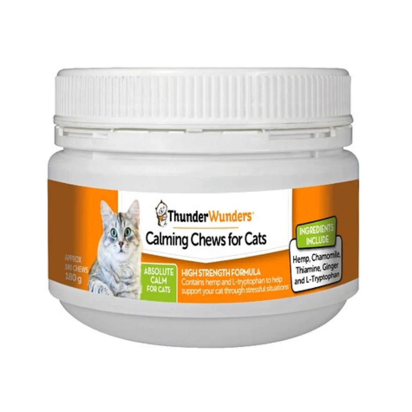 Thunderworks Thunderwunders Calming Chews for Stressed and Anxious Cats 180g Hot